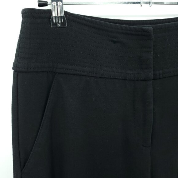 Diane Von Furstenberg Gavin Pants Wide Leg Stretch Ponte Mid-Rise 6 Black - Picture 6 of 16